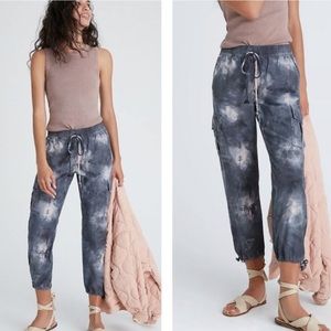 Anthropologie Tie-Dye Joggers in Black and Gray